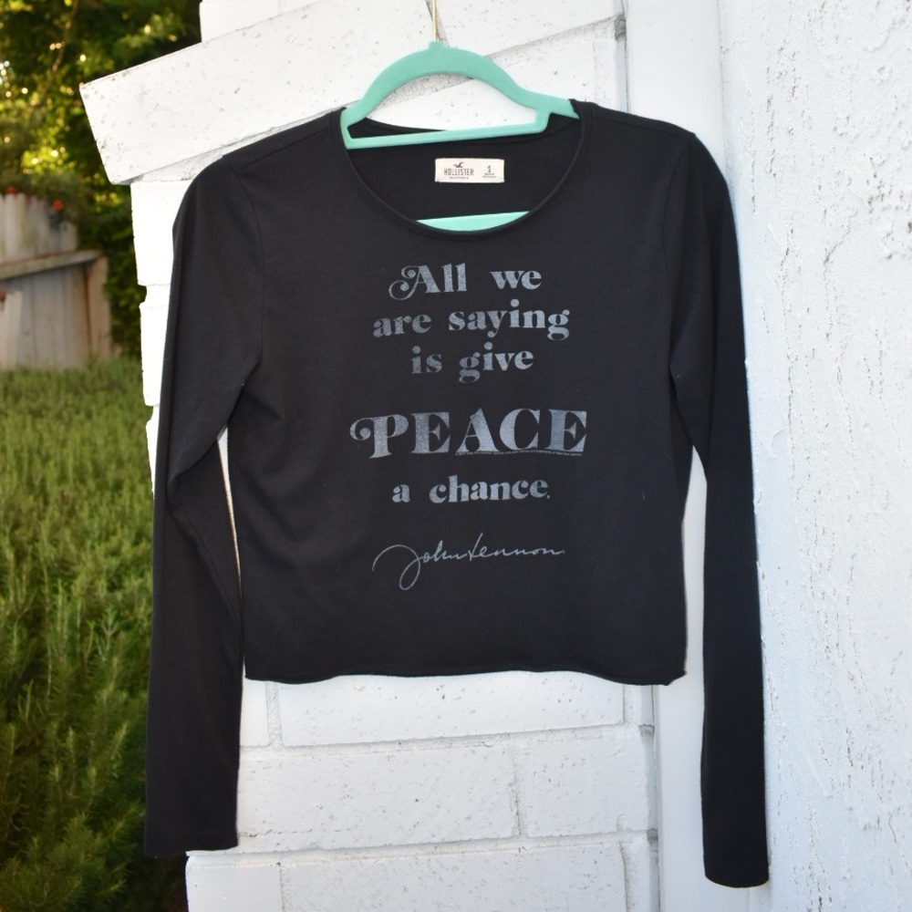 Hollister Black Graphic Long Sleeve